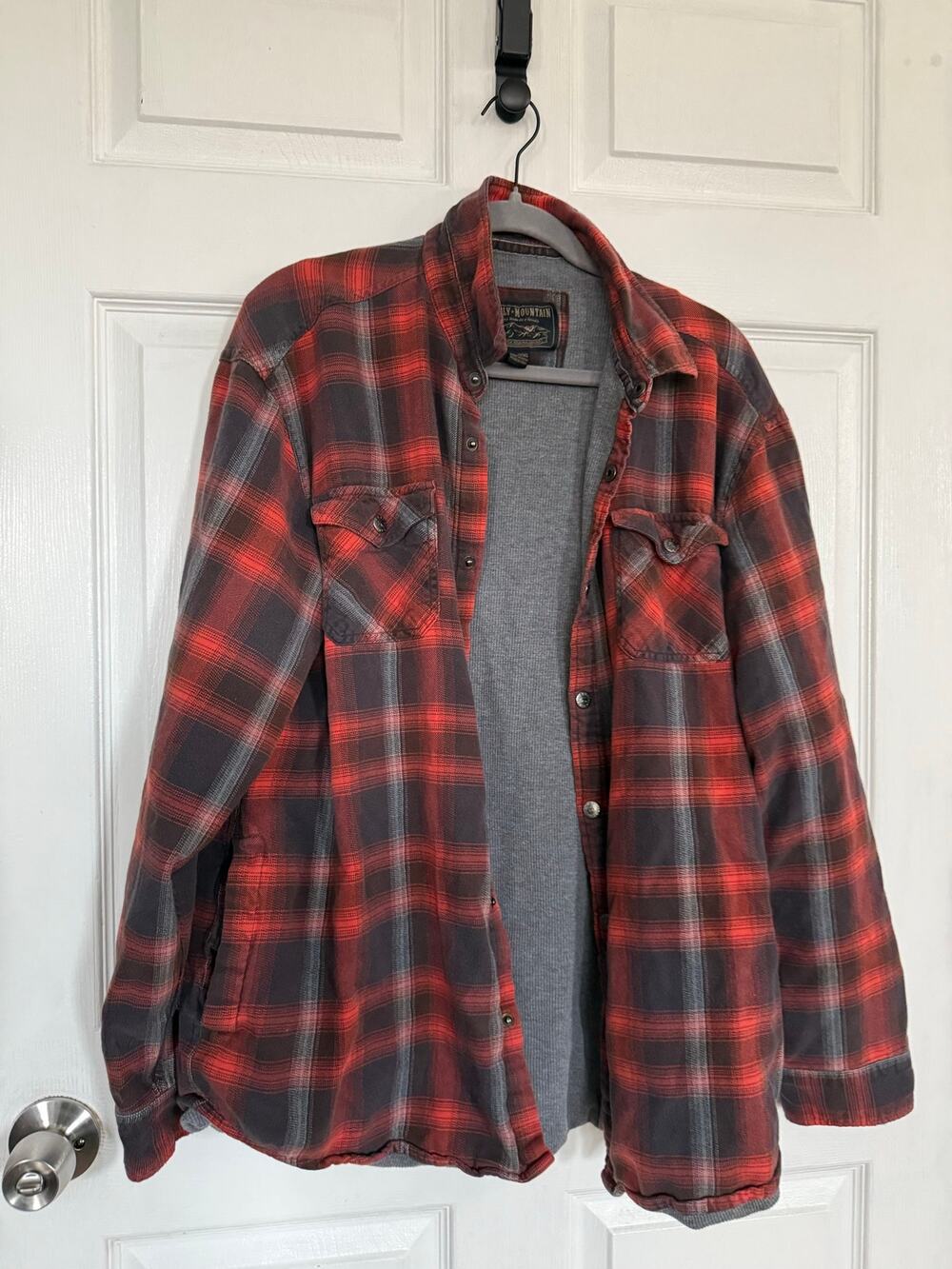 Grizzly Mountain Men's Red Plaid Flannel Shirt Jacket Size XXL